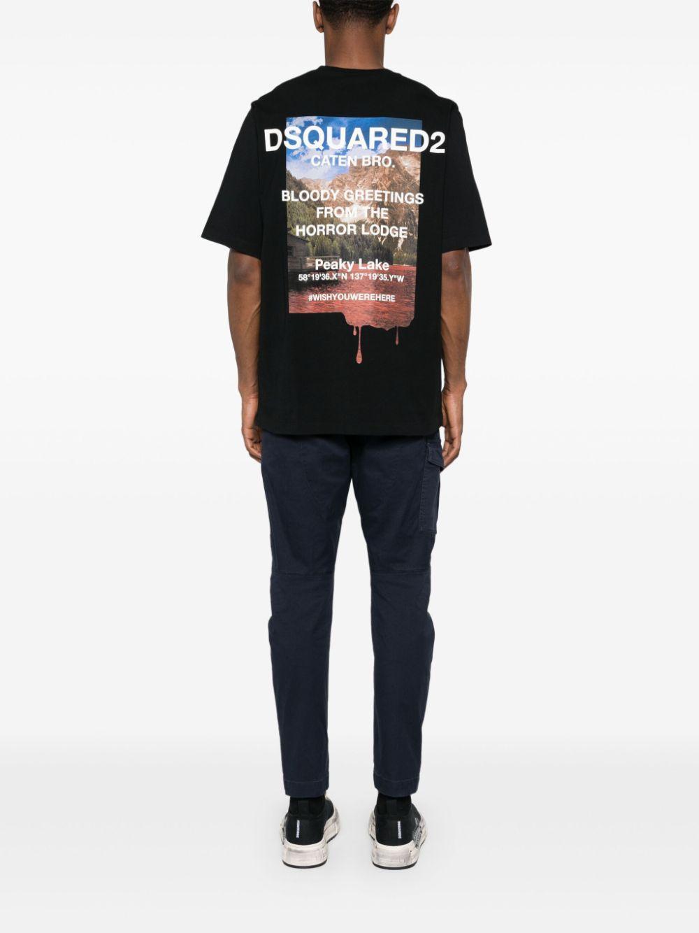 DSQUARED2 Photograph-print Cotton T-shirt In Black Product Image