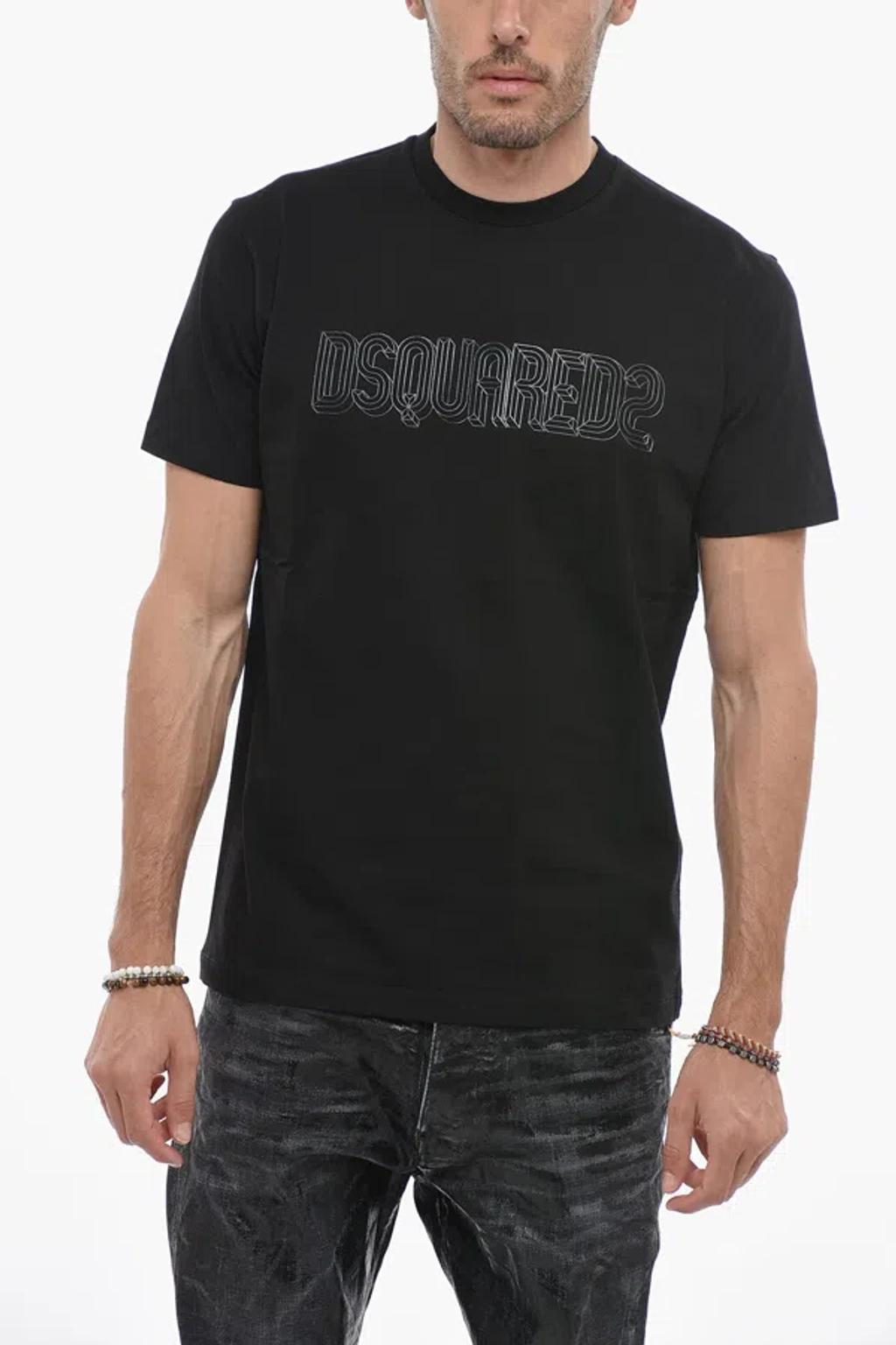 DSQUARED2 Cool Fit T-shirt With Embossed Logo In Black Product Image