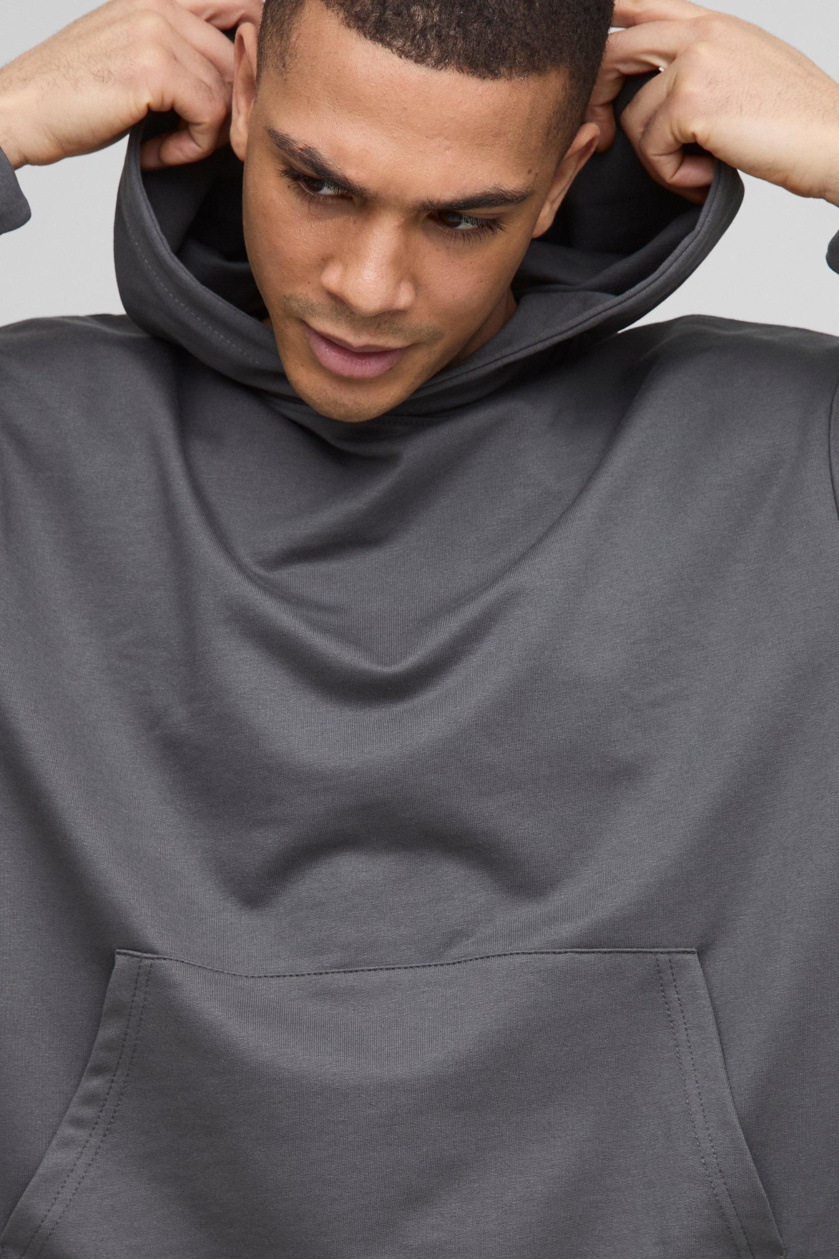 260GSM Loopback Basic Oversized Over The Head Hoodie | boohooMAN USA Product Image