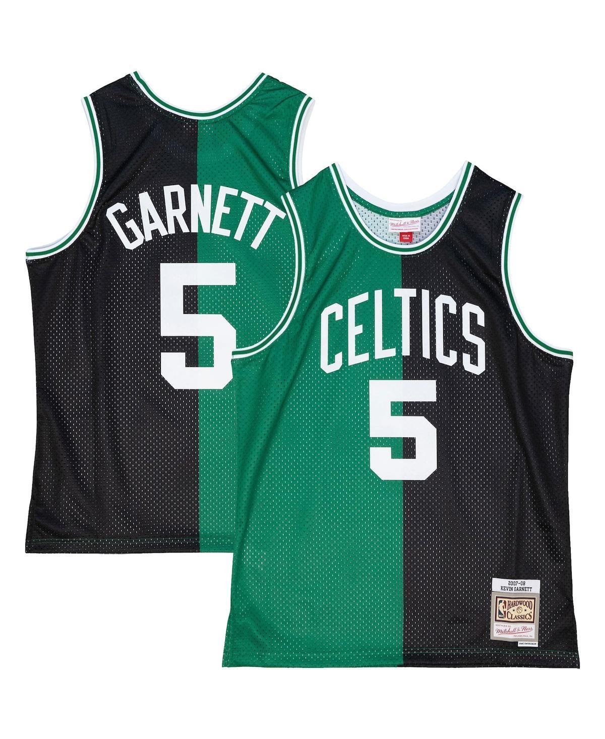 Mens Mitchell & Ness Kevin Garnett /Kelly Green Boston Celtics Hardwood Classics 2007/08 Split Swingman Jersey Product Image