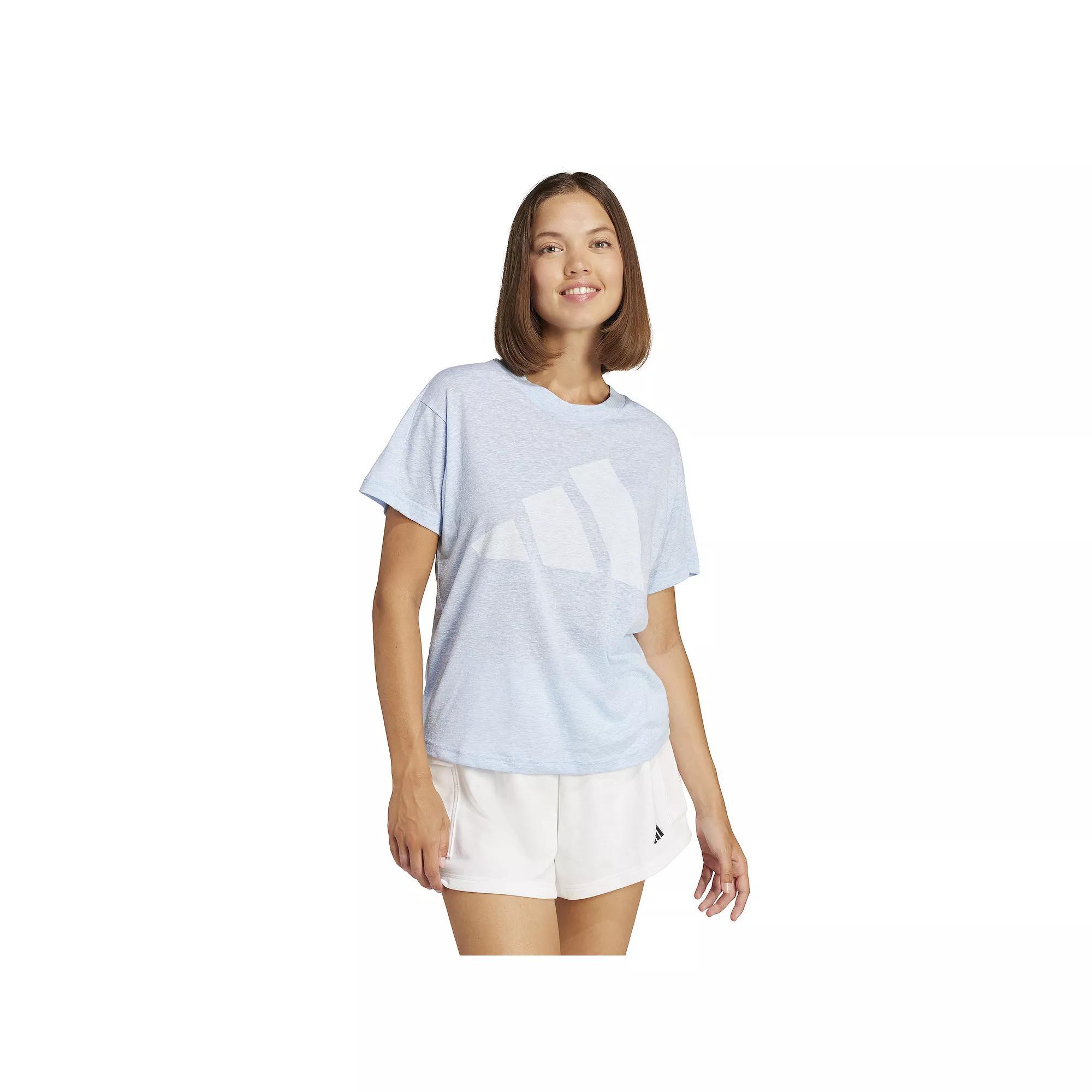 Women's adidas Future Icons Winners 3.0 Tee, Size: XS, Glow Blue Product Image