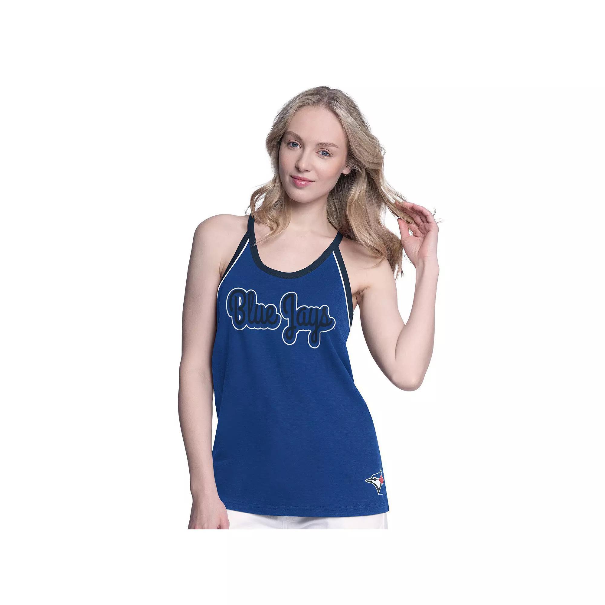 Women's G-III 4Her by Carl Banks Royal Toronto Blue Jays Curveball Racerback Tank Top,  Product Image