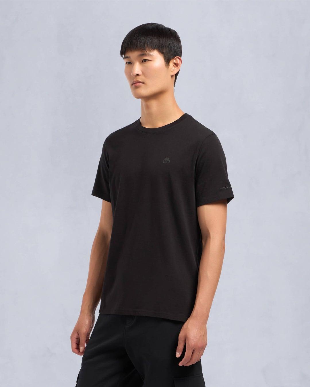 Moose Knuckles Mens Satellite Tee in Black Product Image