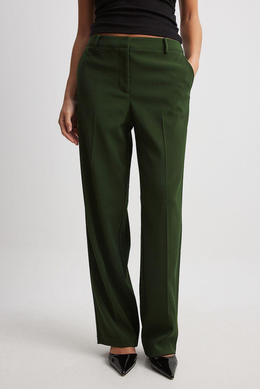 Straight Low Waist Suit Pants Product Image