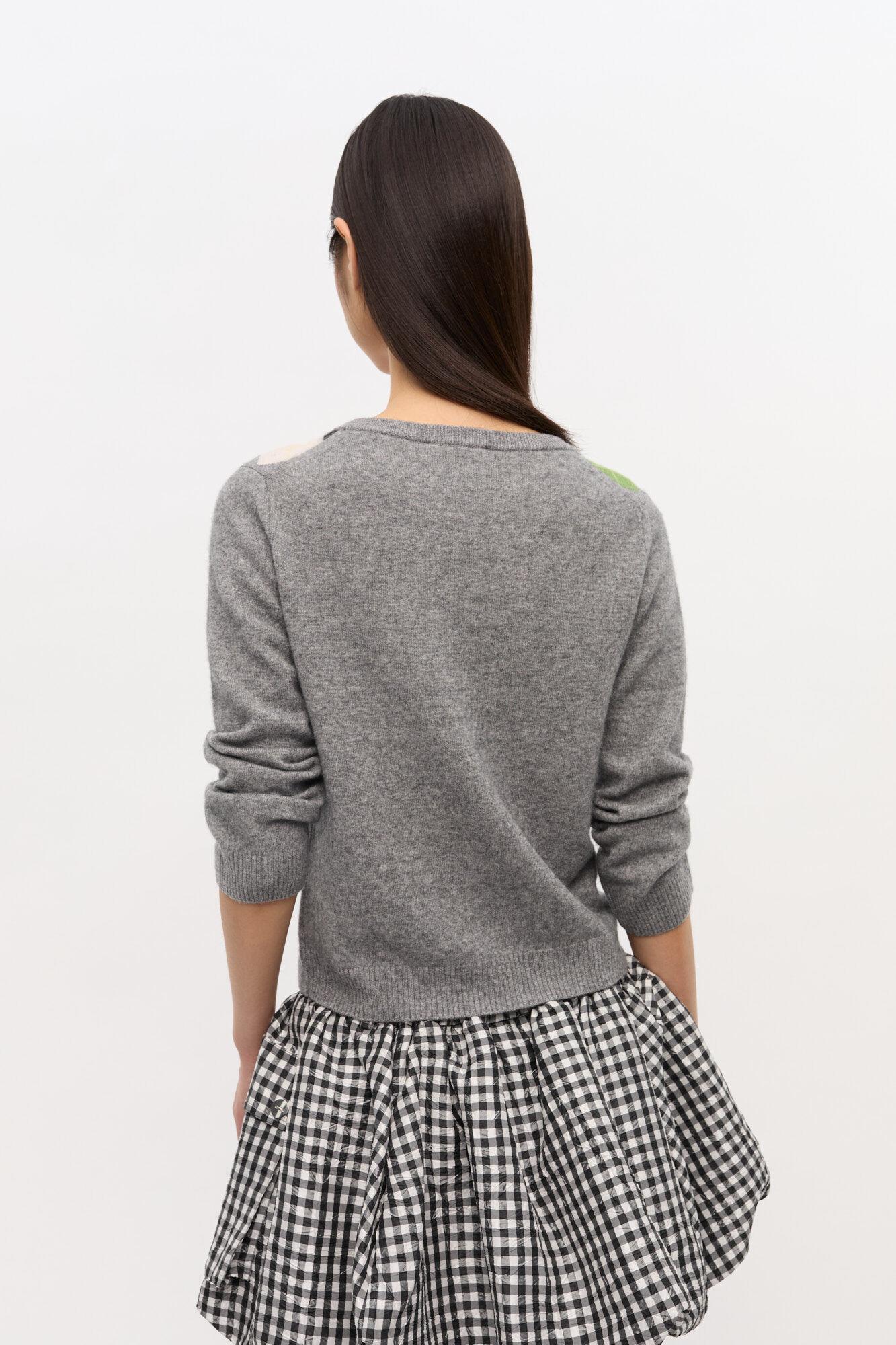Grey Check Cardigan Product Image