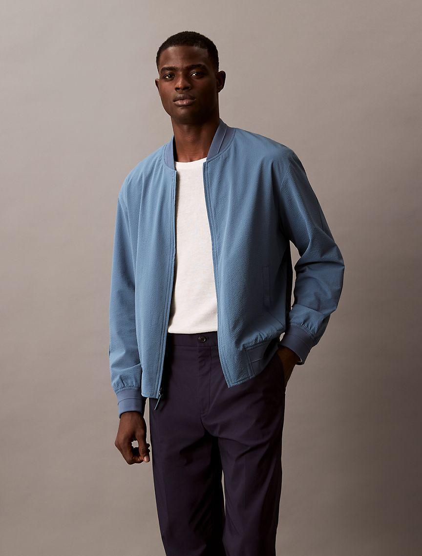 Seersucker Bomber Jacket Product Image