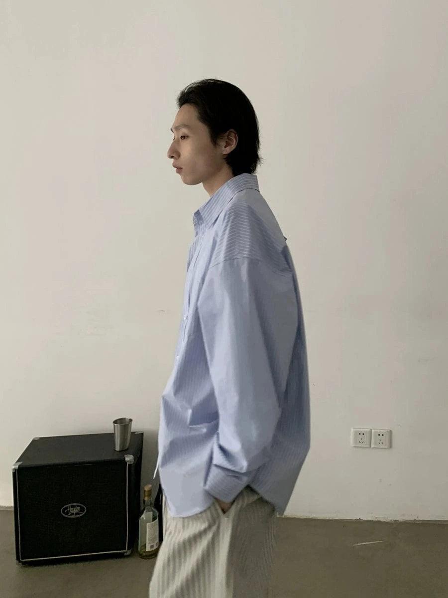 RT No. 18853 BLUE BUTTON-UP SHIRT Product Image