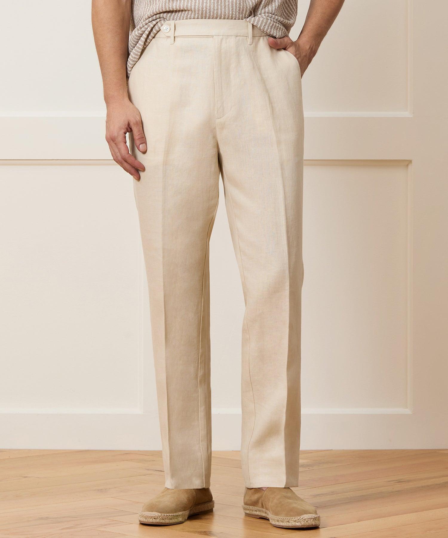 Straight Fit Linen Tab Trouser Product Image