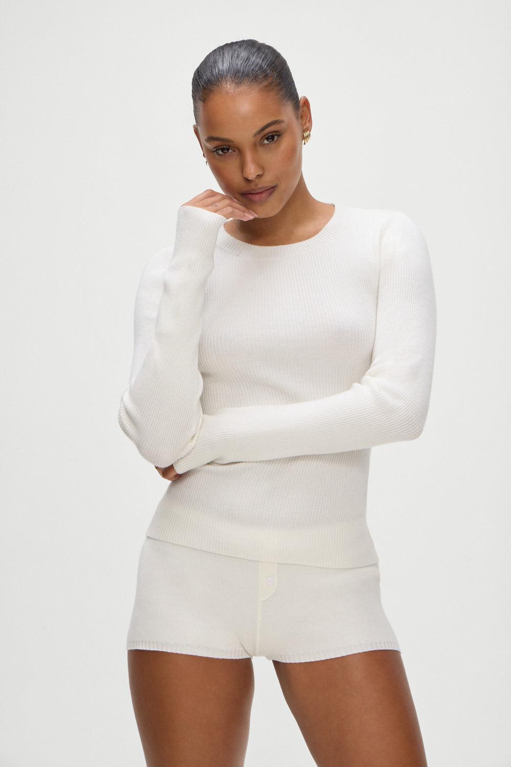 Riley Knit Sweater - White Product Image