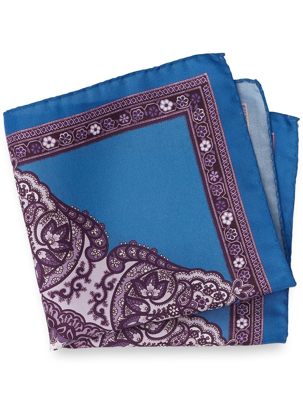 Medallion Silk Pocket Square - Blue/purple Product Image