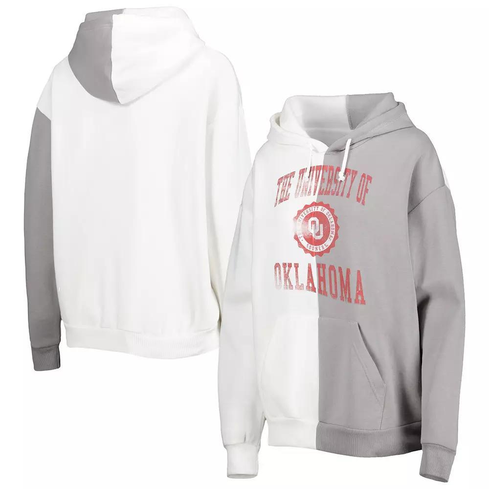 Women's Gameday Couture Gray/White Oklahoma Sooners Split Pullover Hoodie, Size: Large Product Image