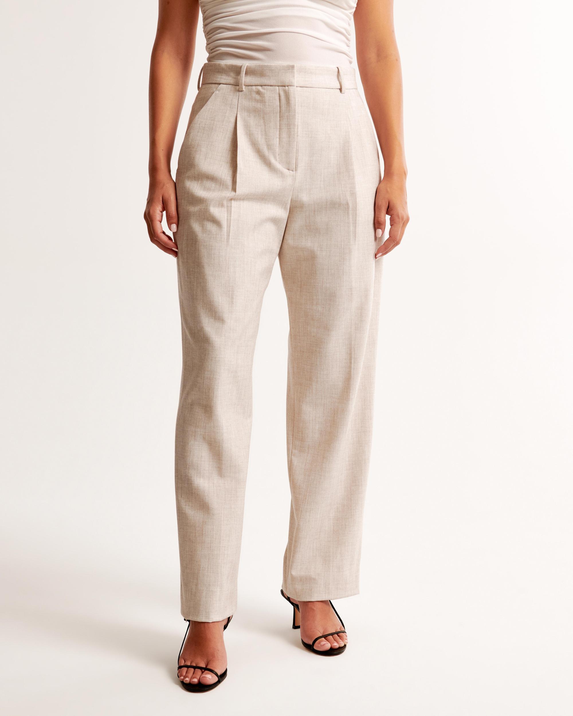 Curve Love A&F Quinn Tailored Straight Pant Product Image