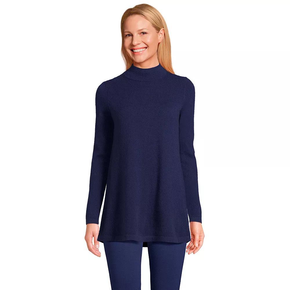 Women's Lands' End Cashmere Mock Neck Swing Tunic Sweater,  Product Image