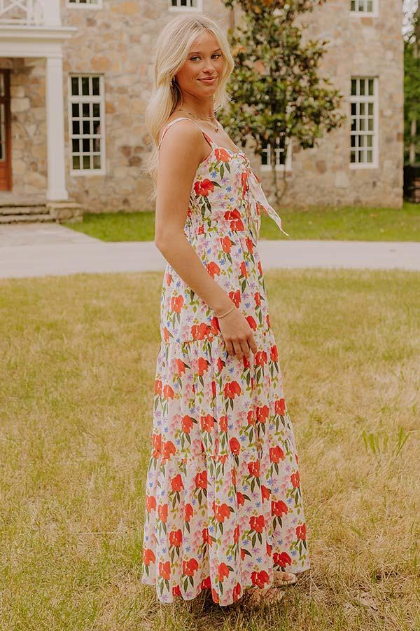 Life In Full Bloom Front Tie Maxi Dress Product Image