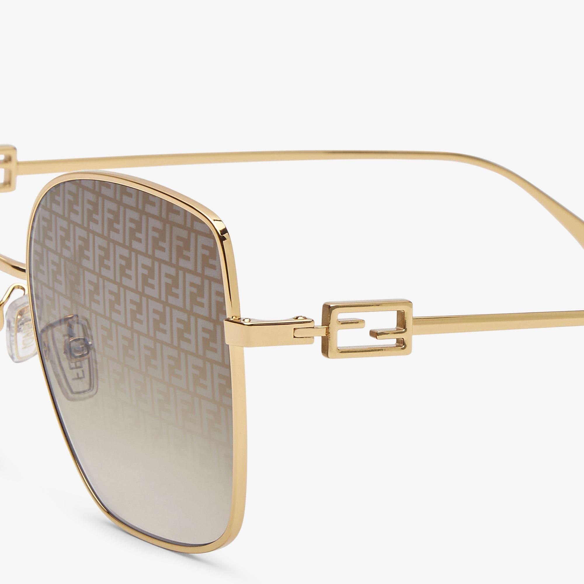 BaguetteGold metal sunglasses with FF micro logo lenses Product Image