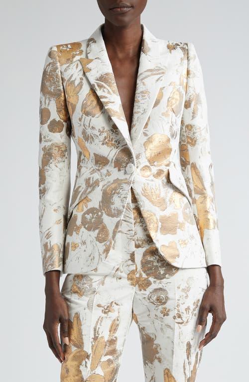 Womens Metallic Floral Blazer Product Image