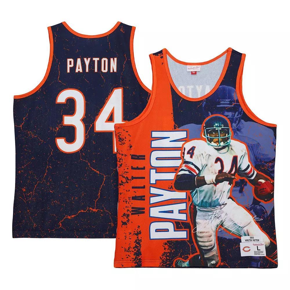 Men's Mitchell & Ness Walter Payton Navy Chicago Bears 1983 Player Burst Tank Top,  Product Image