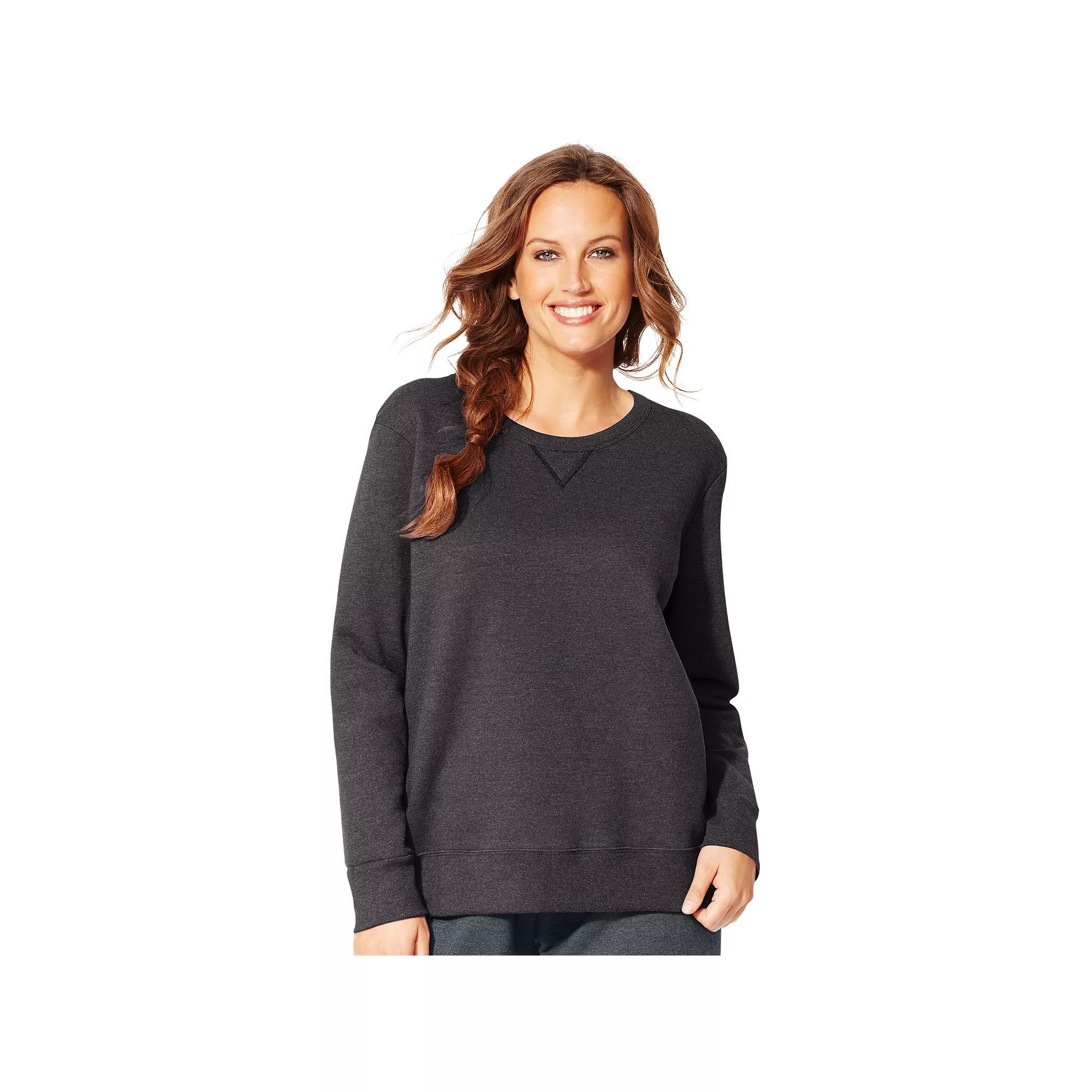 Plus Size Just My Size  Fleece Crew Sweatshirt, Women's, Size: 1XL, Slate Grey Product Image