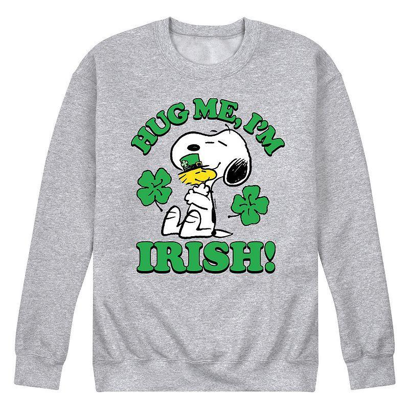 Men's Peanuts Hug Me I'm Irish Long Sleeve, Size: XL, Pink Product Image