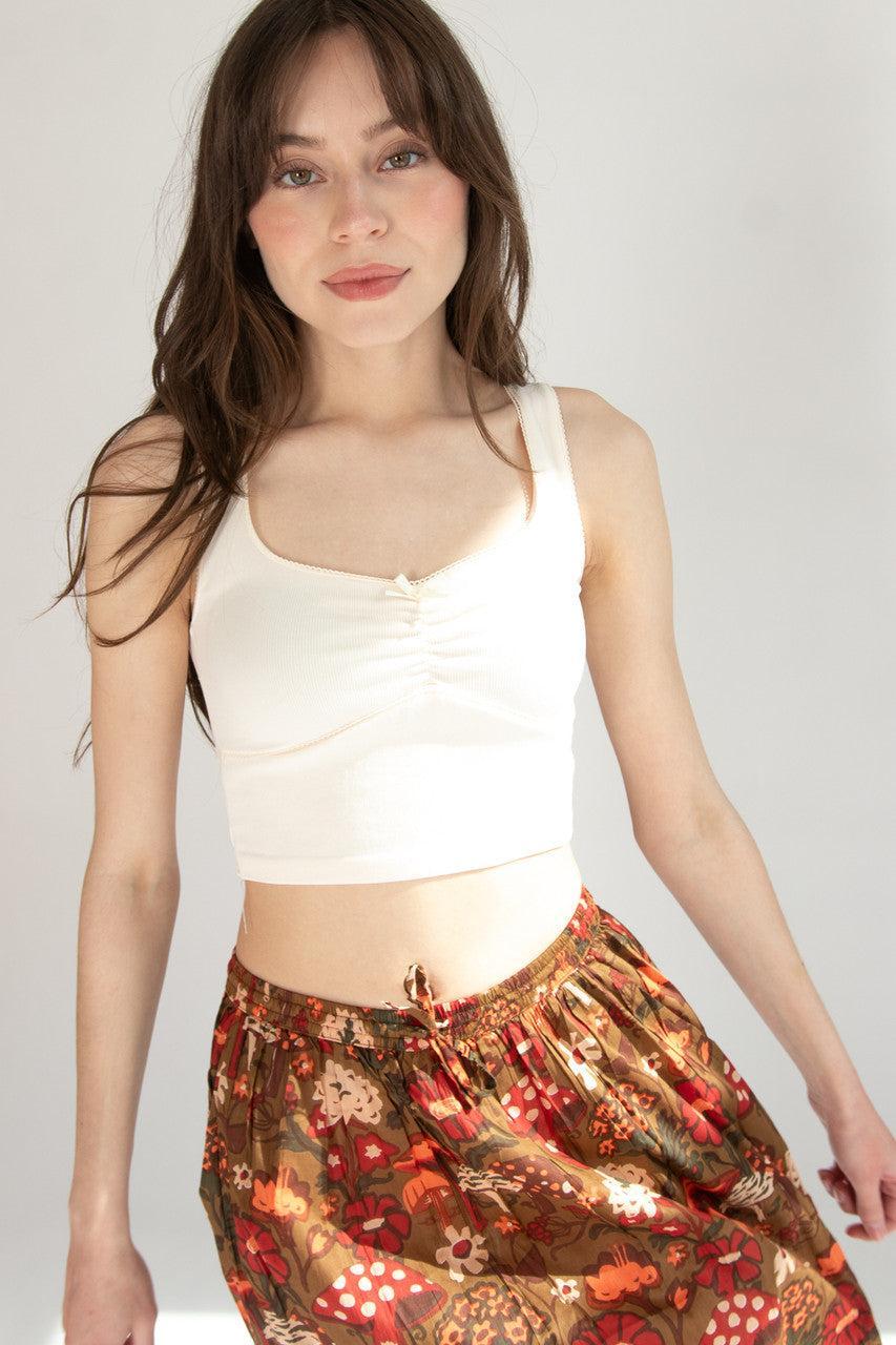 Ruched Bow Crop Tank Product Image