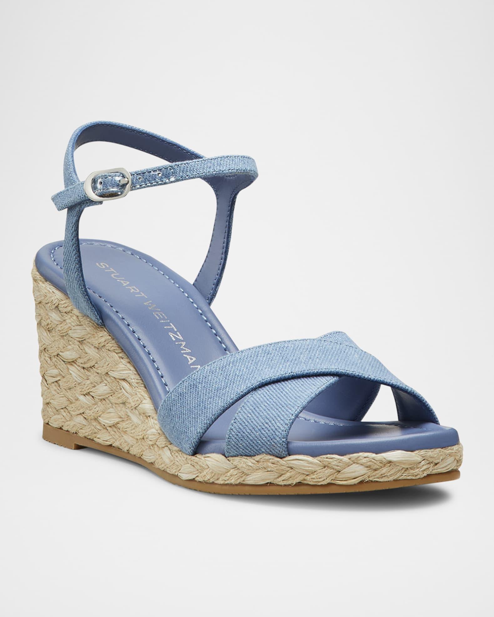Dayna Denim Crisscross Wedge Espadrilles Product Image