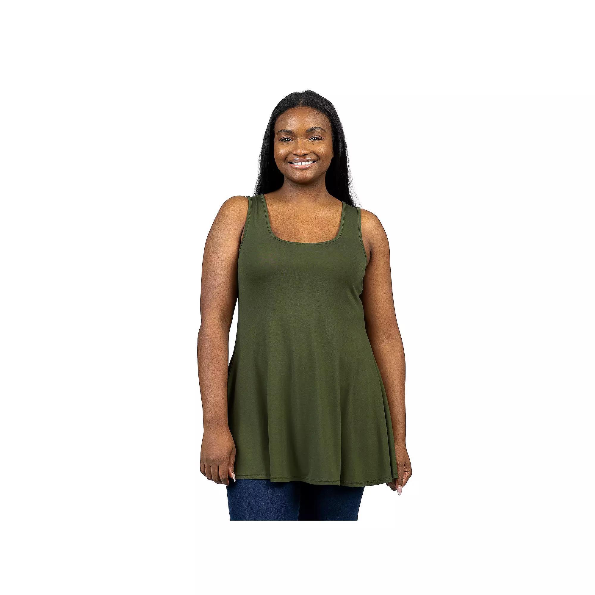 Plus Size 24Seven Comfort Apparel Sleeveless Tunic Tank Top, Womens Product Image