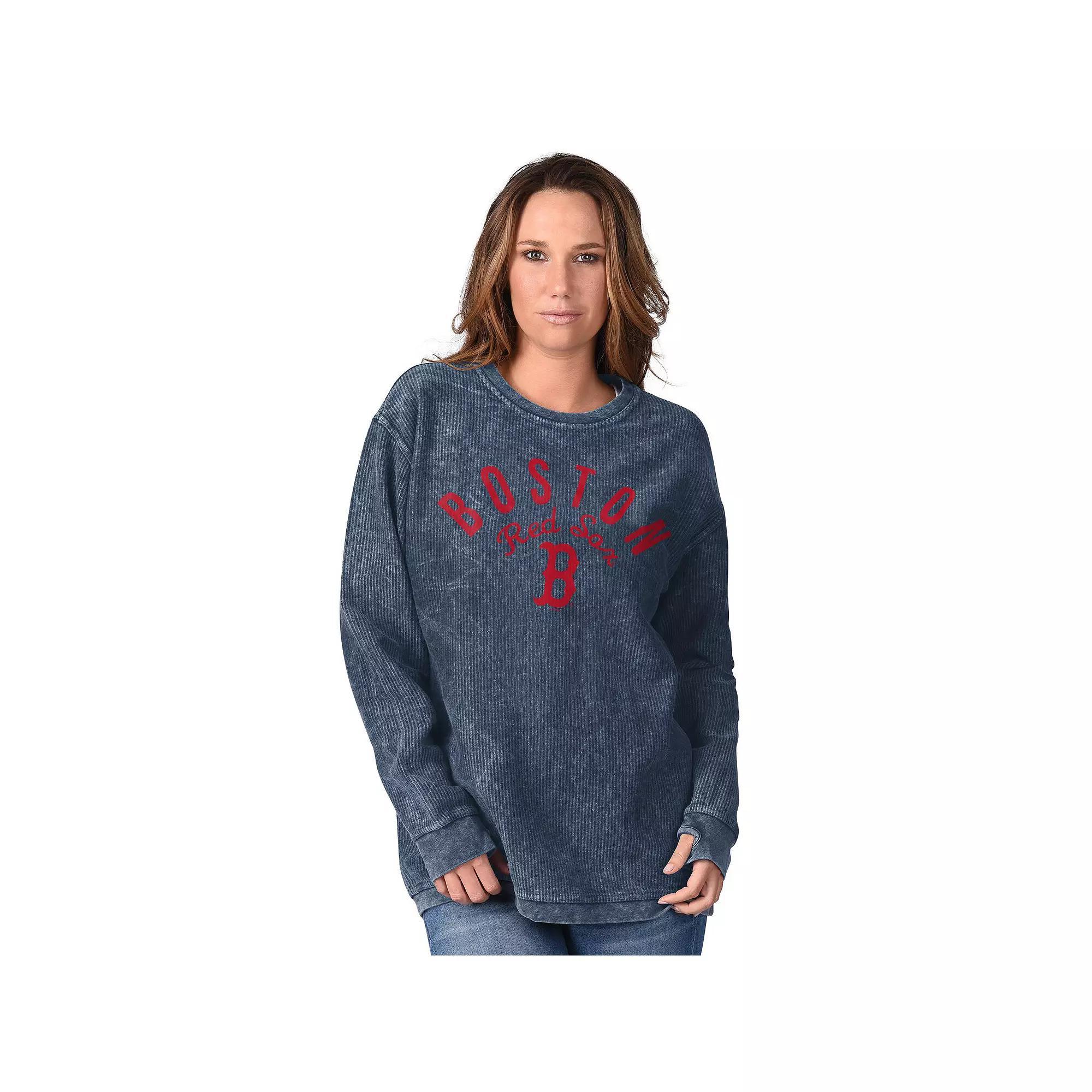 Women's G-III 4Her by Carl Banks Navy Boston Red Sox Comfy Cord Pullover Sweatshirt,  Product Image