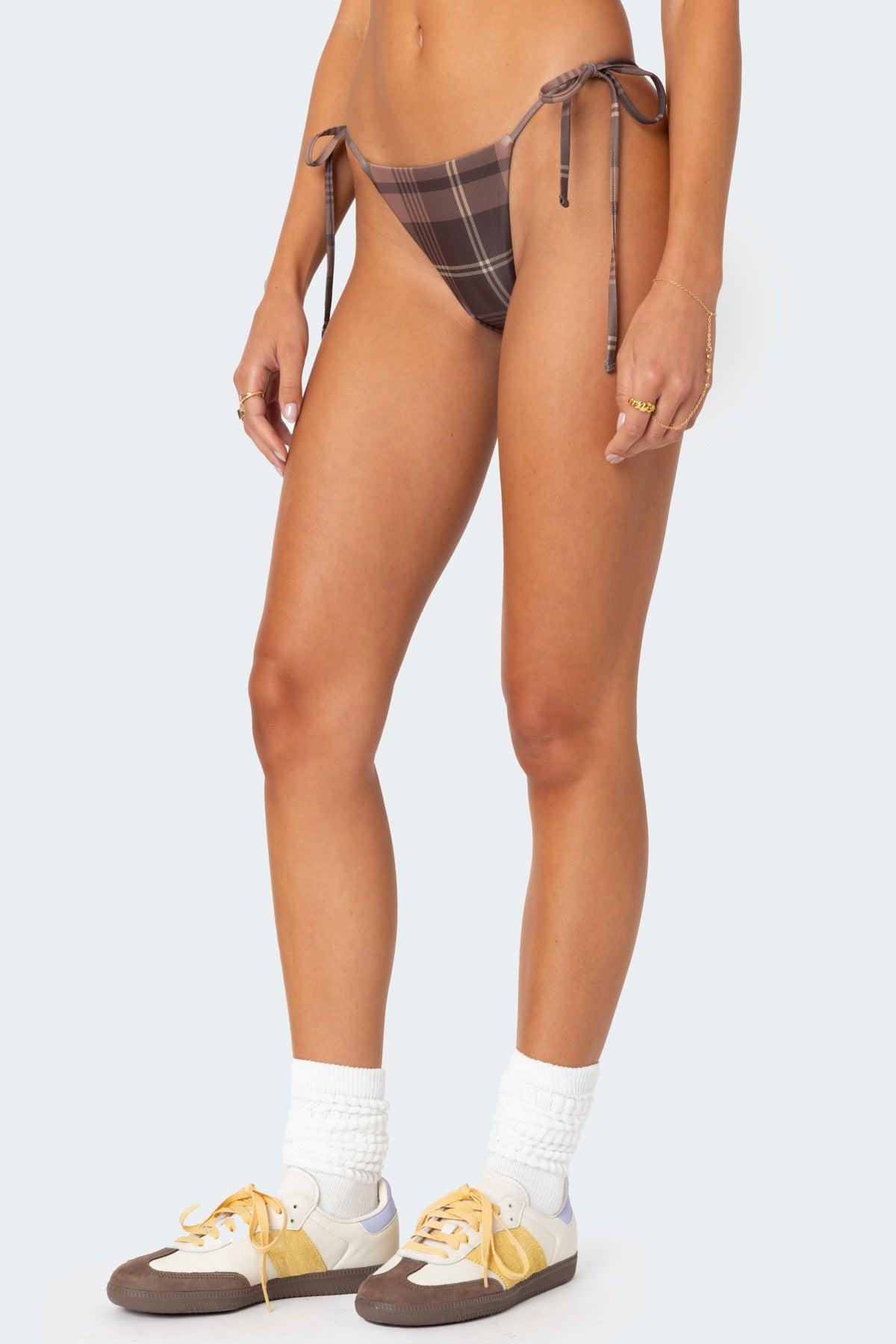 Wilhelmina Plaid String Bikini Bottom Product Image