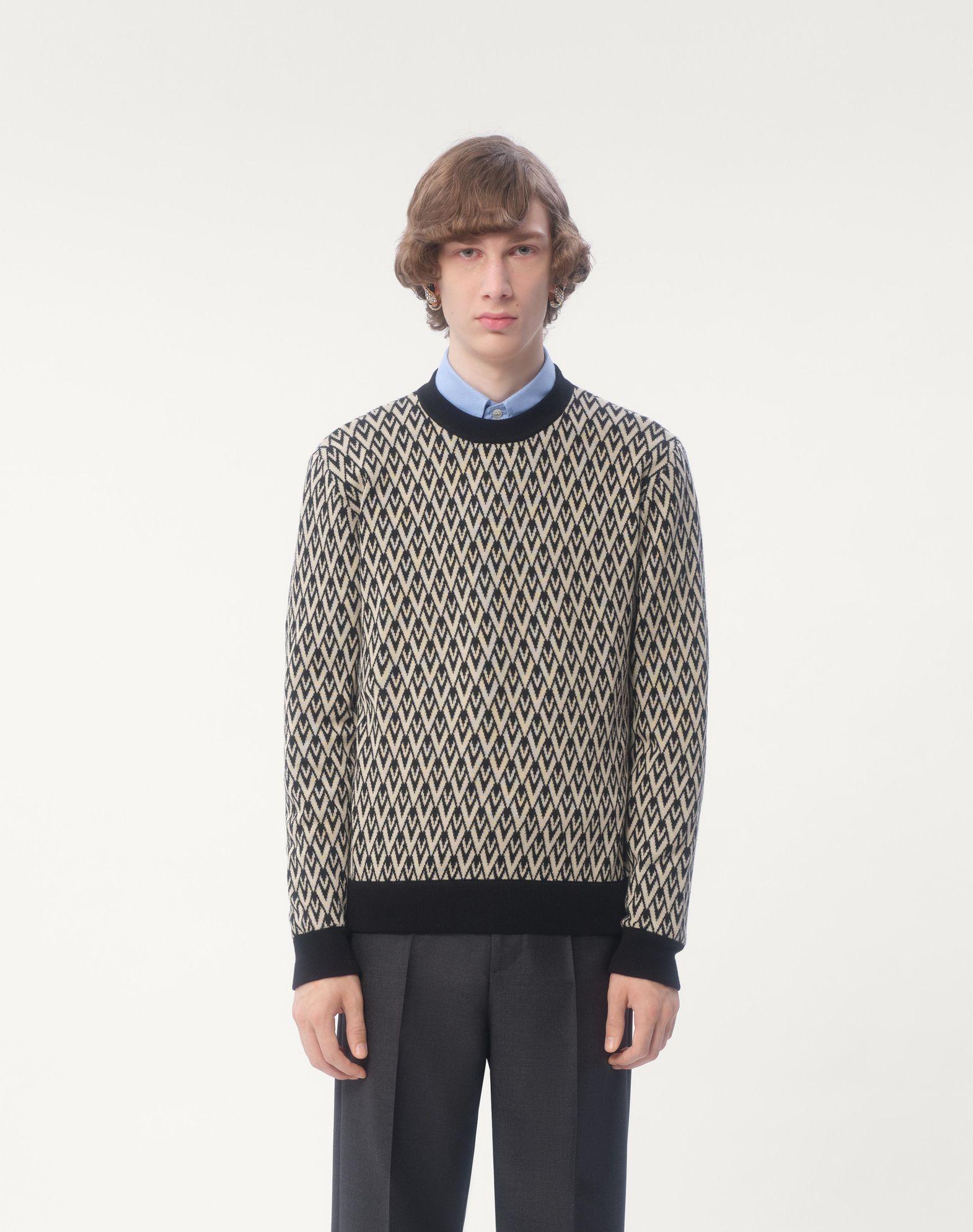 Crewneck Wool Sweater With Toute La V Jacquard Pattern Product Image