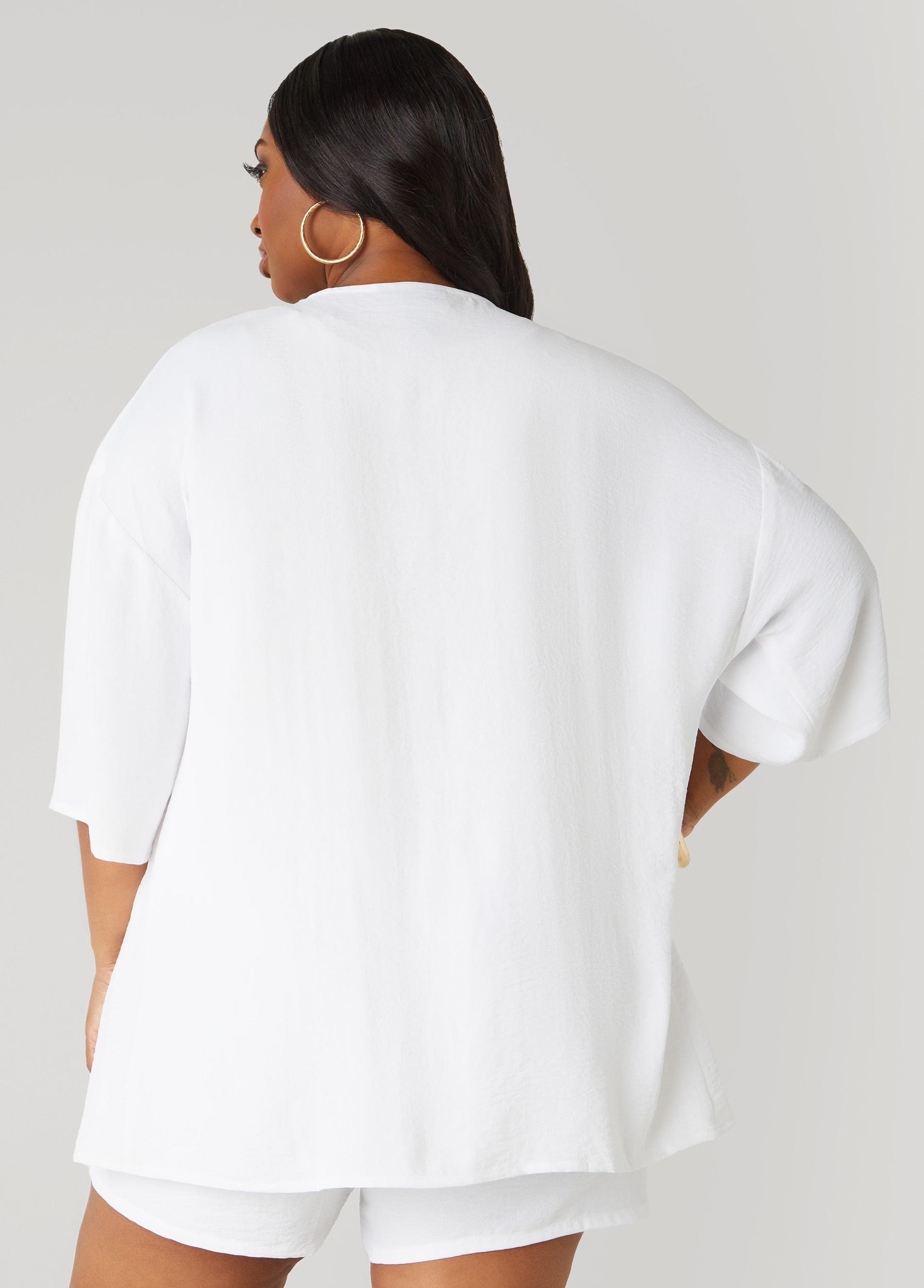 Plus Size Textured Open Front Jacket Ashley Stewart Product Image