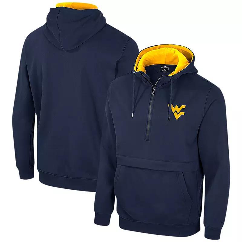 Men's Colosseum Navy West Virginia Mountaineers Half-Zip Hoodie, Size: Small, Blue Product Image