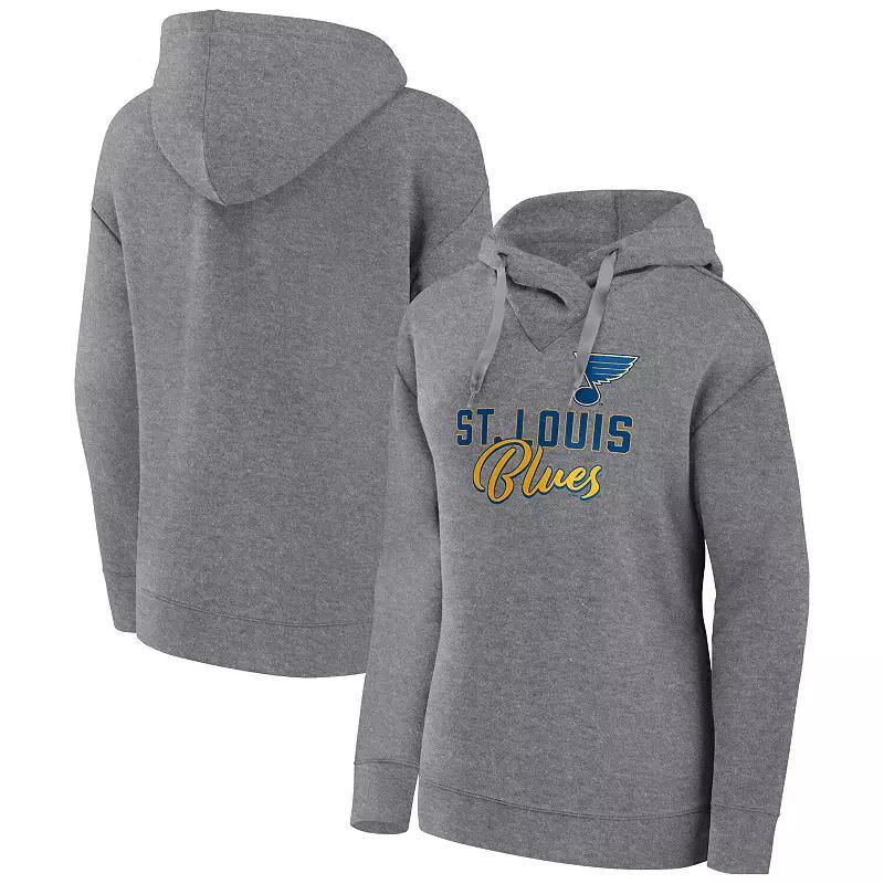 Women's Fanatics Branded Heather Gray Tampa Bay Lightning Script Favorite Pullover Hoodie, Size: Small, Lgh Grey Product Image