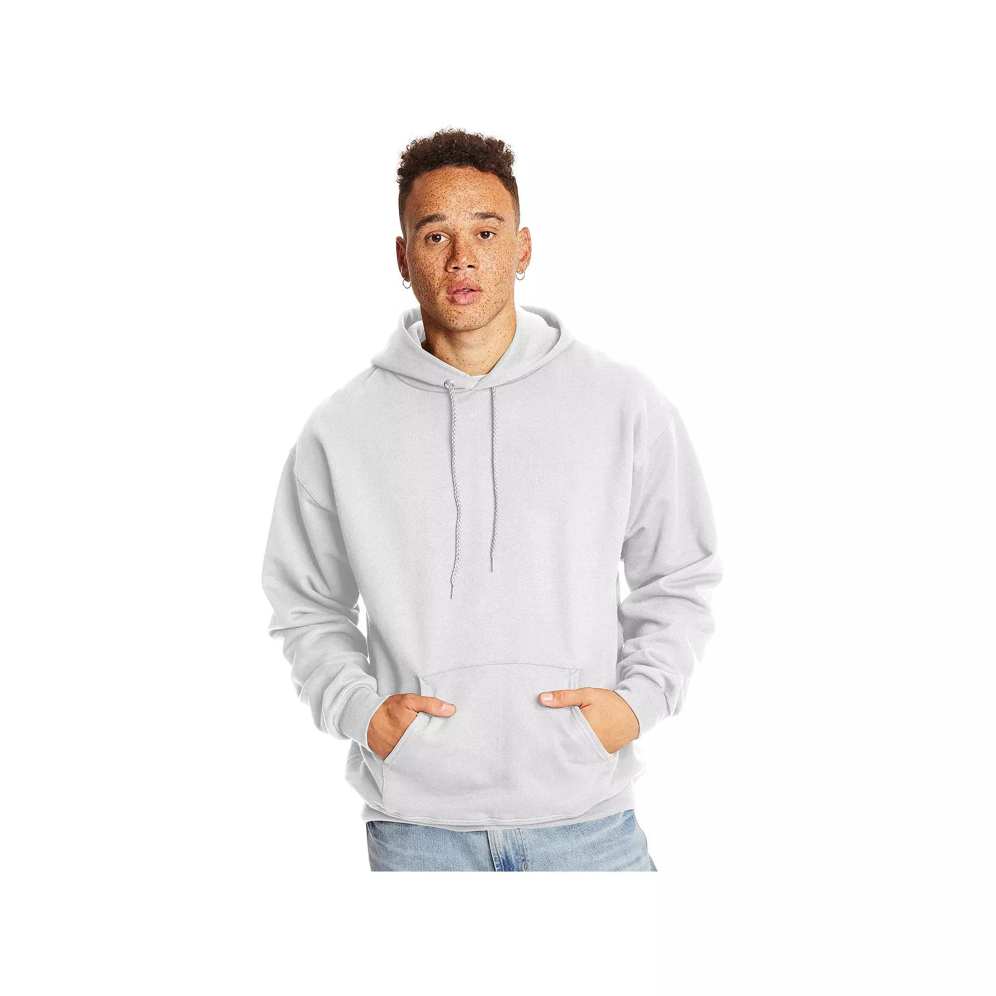 Men's Hanes Ultimate® Fleece Pullover Hoodie, Size: XL, White Product Image