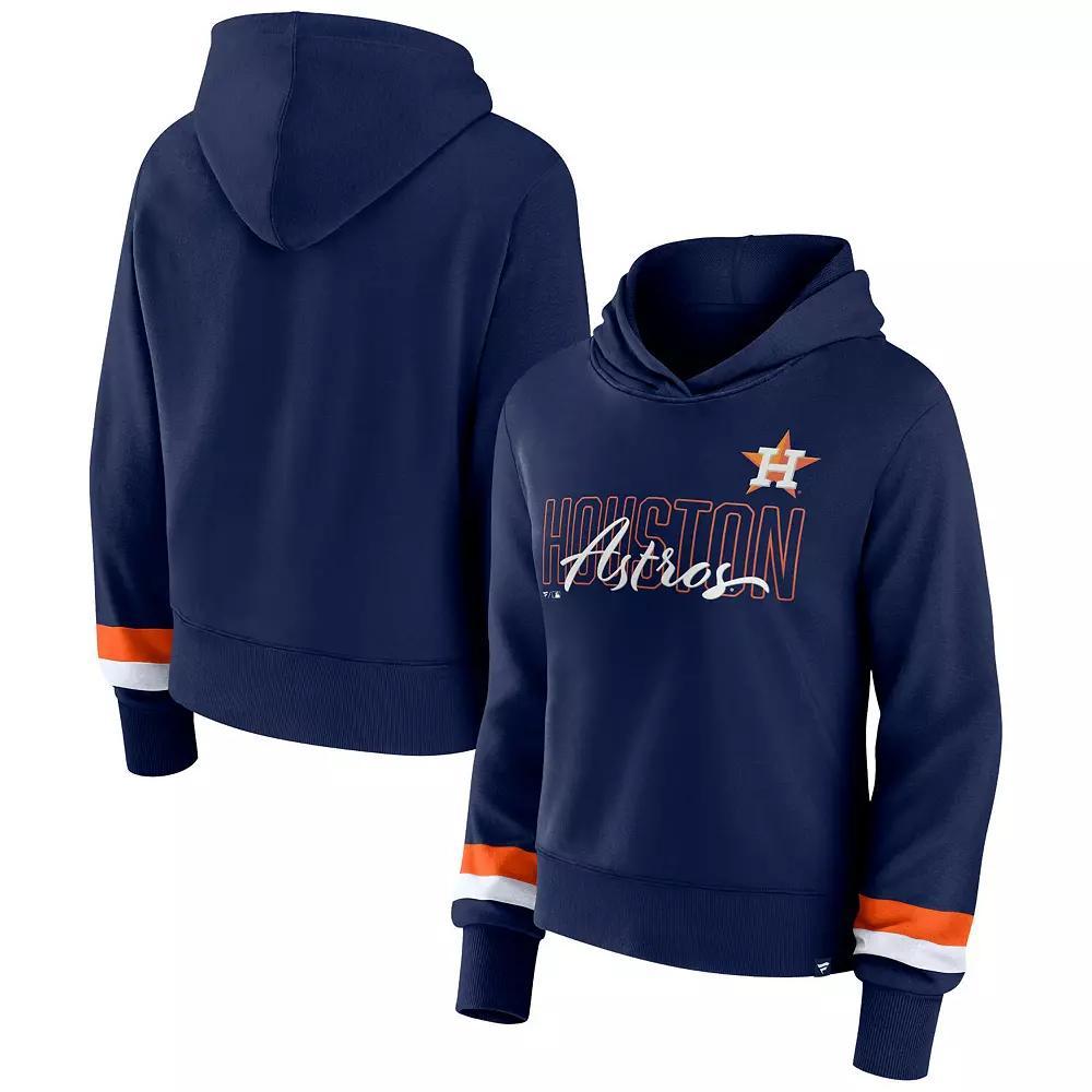 Women's Fanatics Branded Navy Houston Astros Over Under Pullover Hoodie,  Product Image
