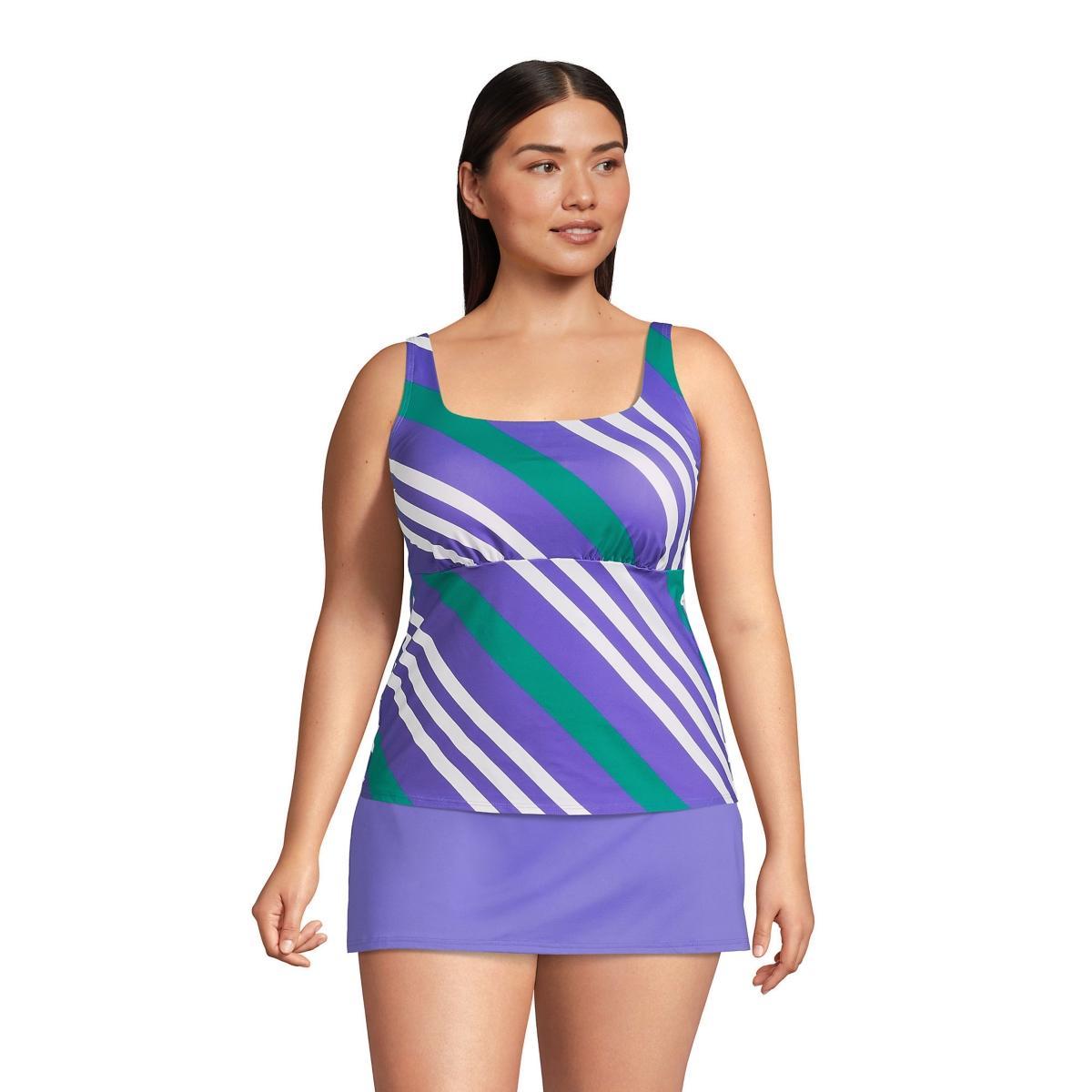 Womens Lands End Bust Minimizer UPF 50 Underwire Tankini Swimsuit Top Product Image