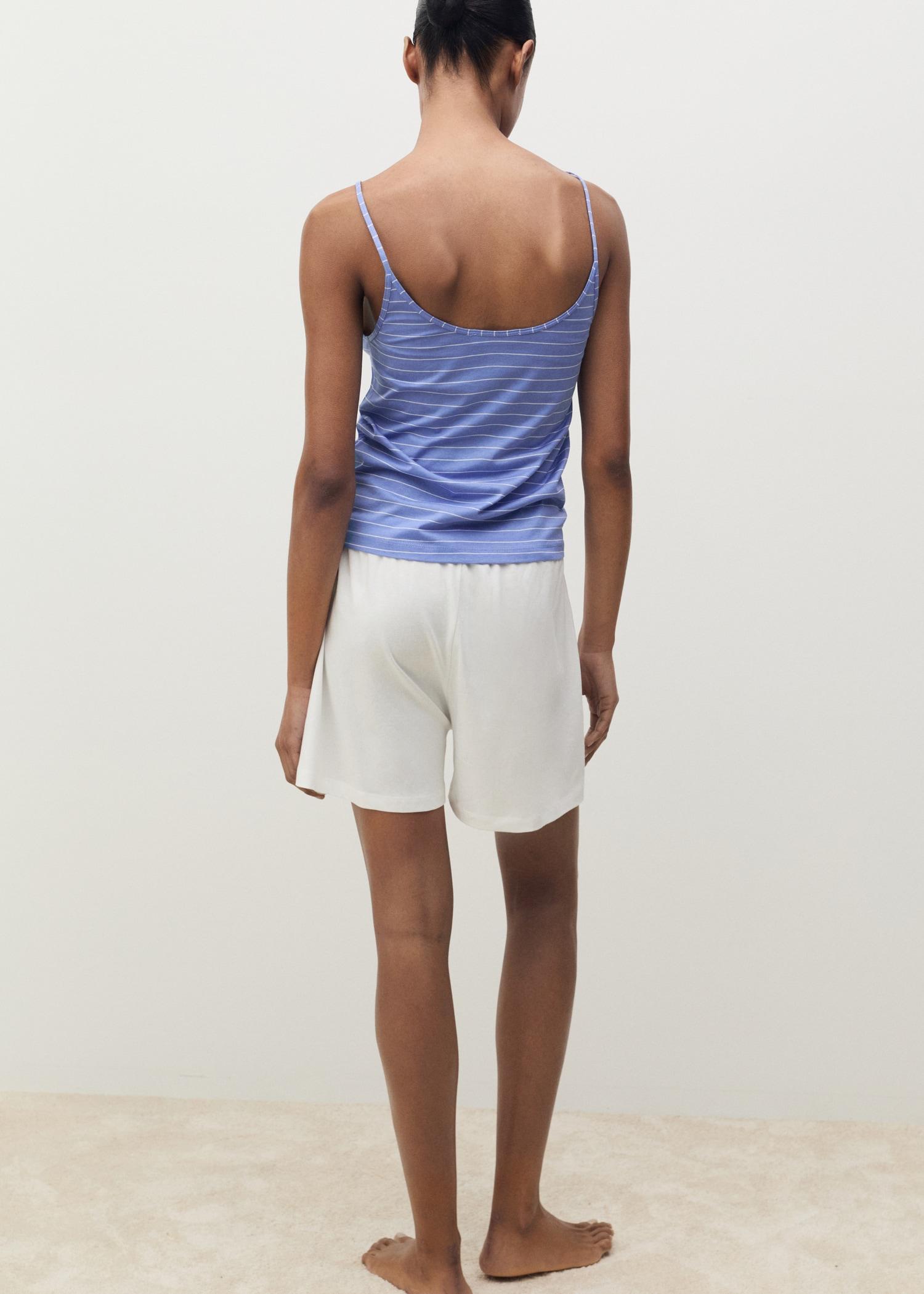 Striped cotton pajama top - Women | MANGO USA Product Image