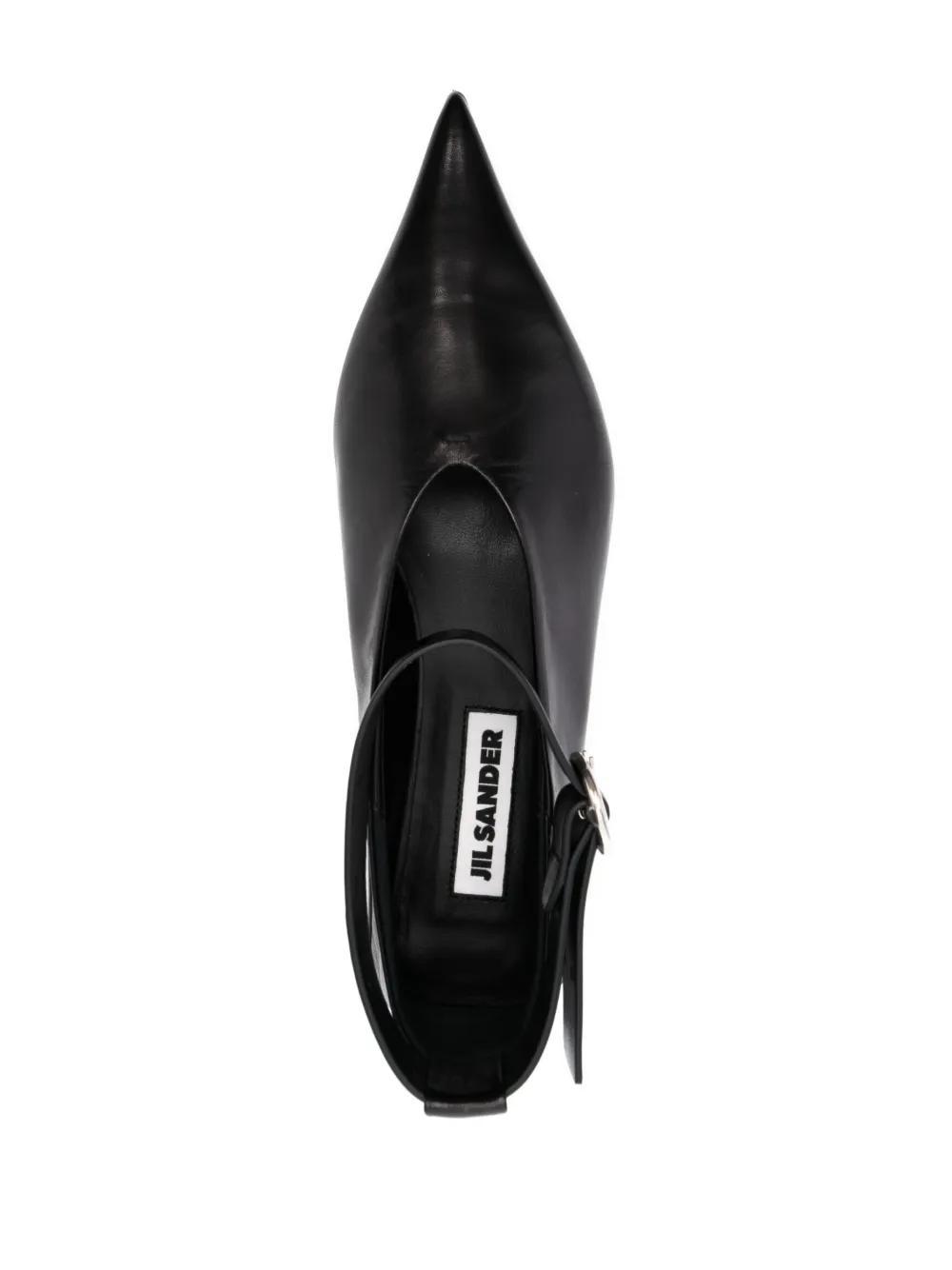 JIL SANDER 10mm Leather Ballerina Flats In Black Product Image