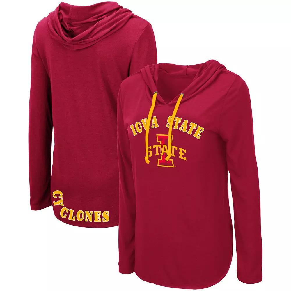 Women's Colosseum Cardinal Iowa State Cyclones My Lover Lightweight Hooded Long Sleeve T-Shirt, Size: Medium, Red Product Image