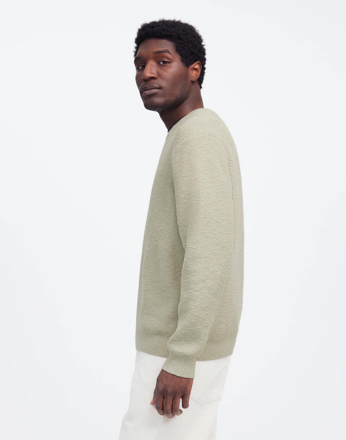 Waffle-Knit Crewneck Sweater Product Image