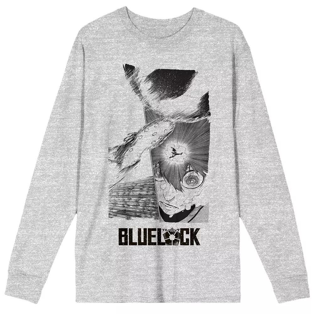 Men's Blue Lock Manga Isagi Vision Long Sleeve Tee, Size: XXL, Gray Product Image