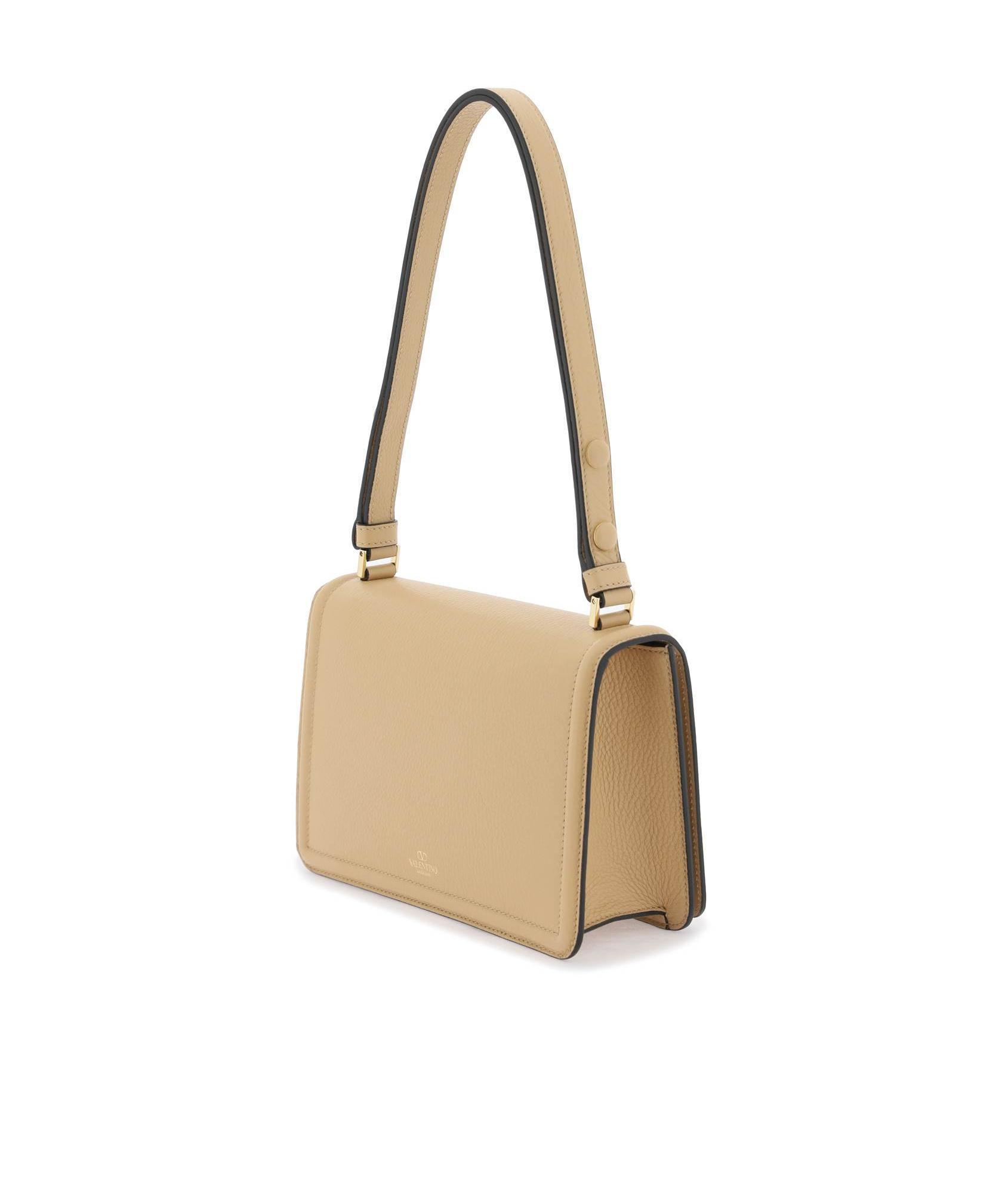 VALENTINO GARAVANI Valentino Vlogo Signature Foldover Top Shoulder Bag In Nude Product Image