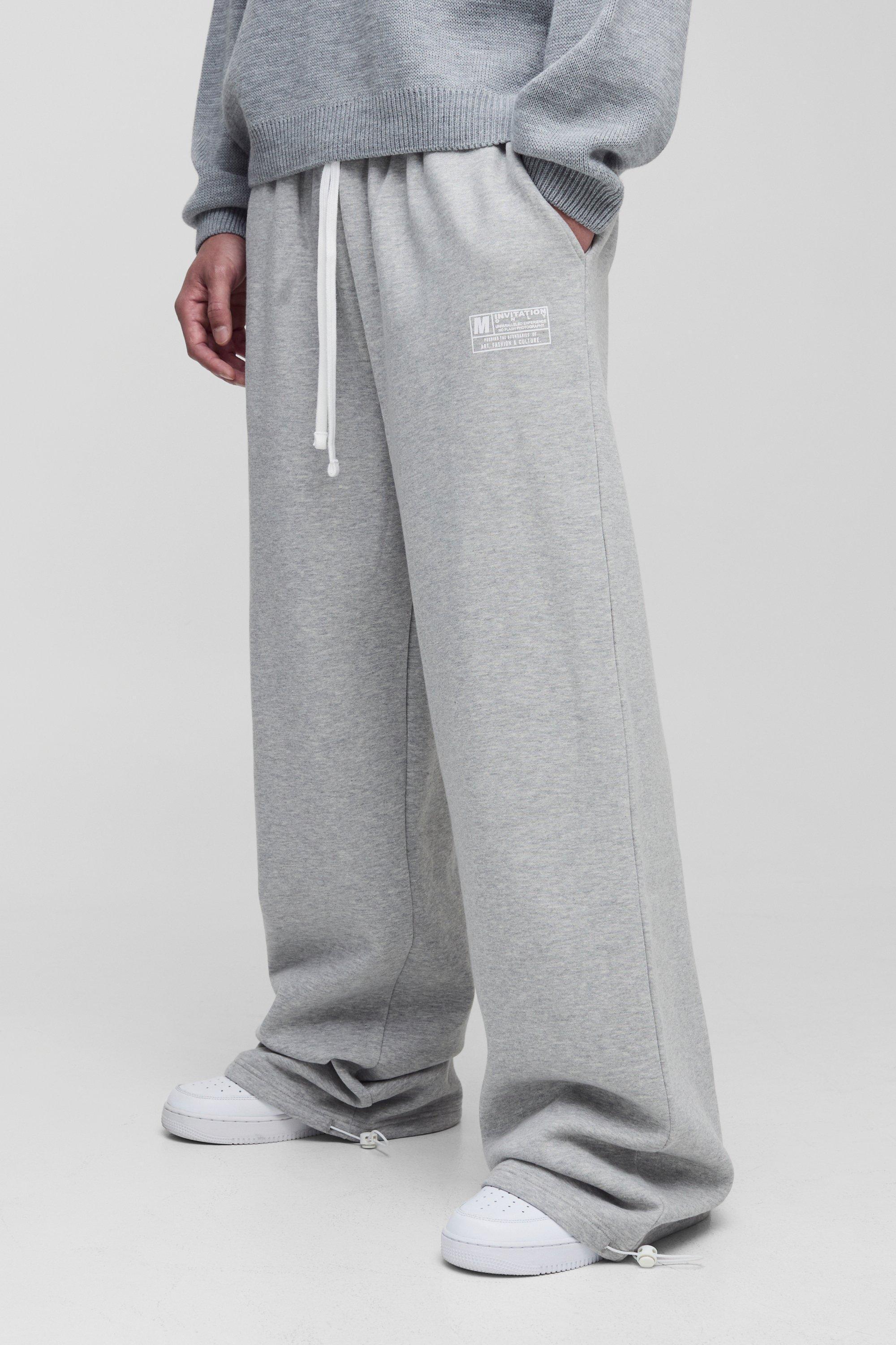 Tall Wide Leg Tie Cuff Double Waistband Joggers | boohooMAN USA Product Image