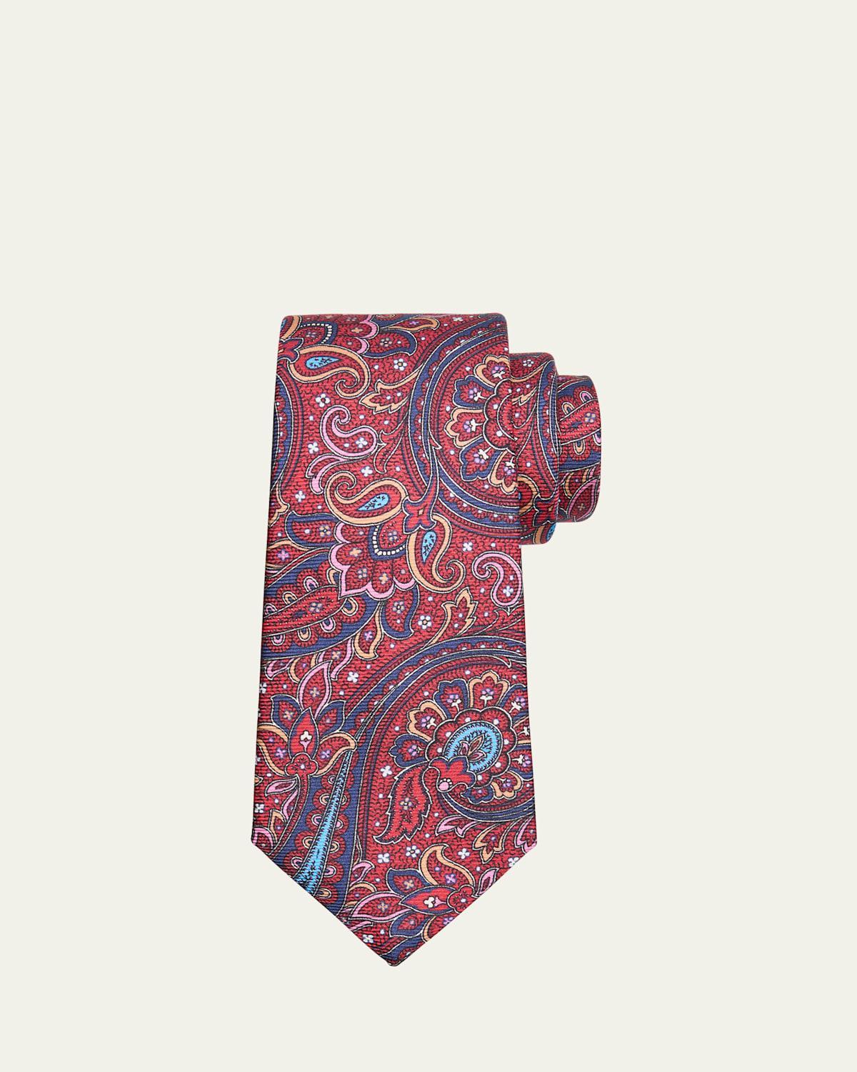 Mens 7-Fold Paisley Silk Tie Product Image