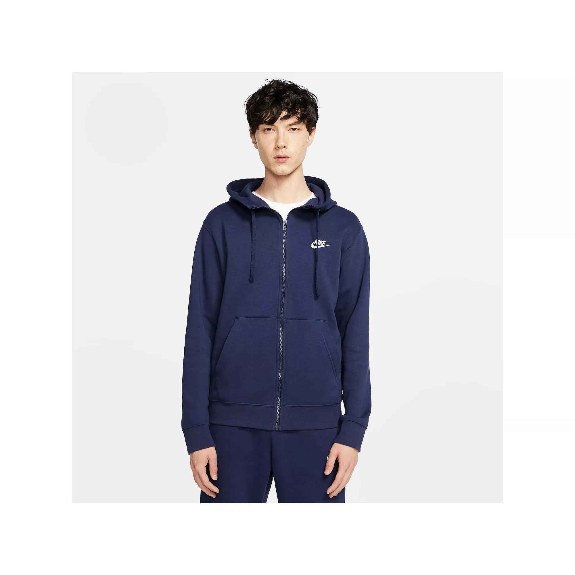 Mens Nike Sportswear Club Fleece Full-Zip Hoodie | BV2645-010 Product Image