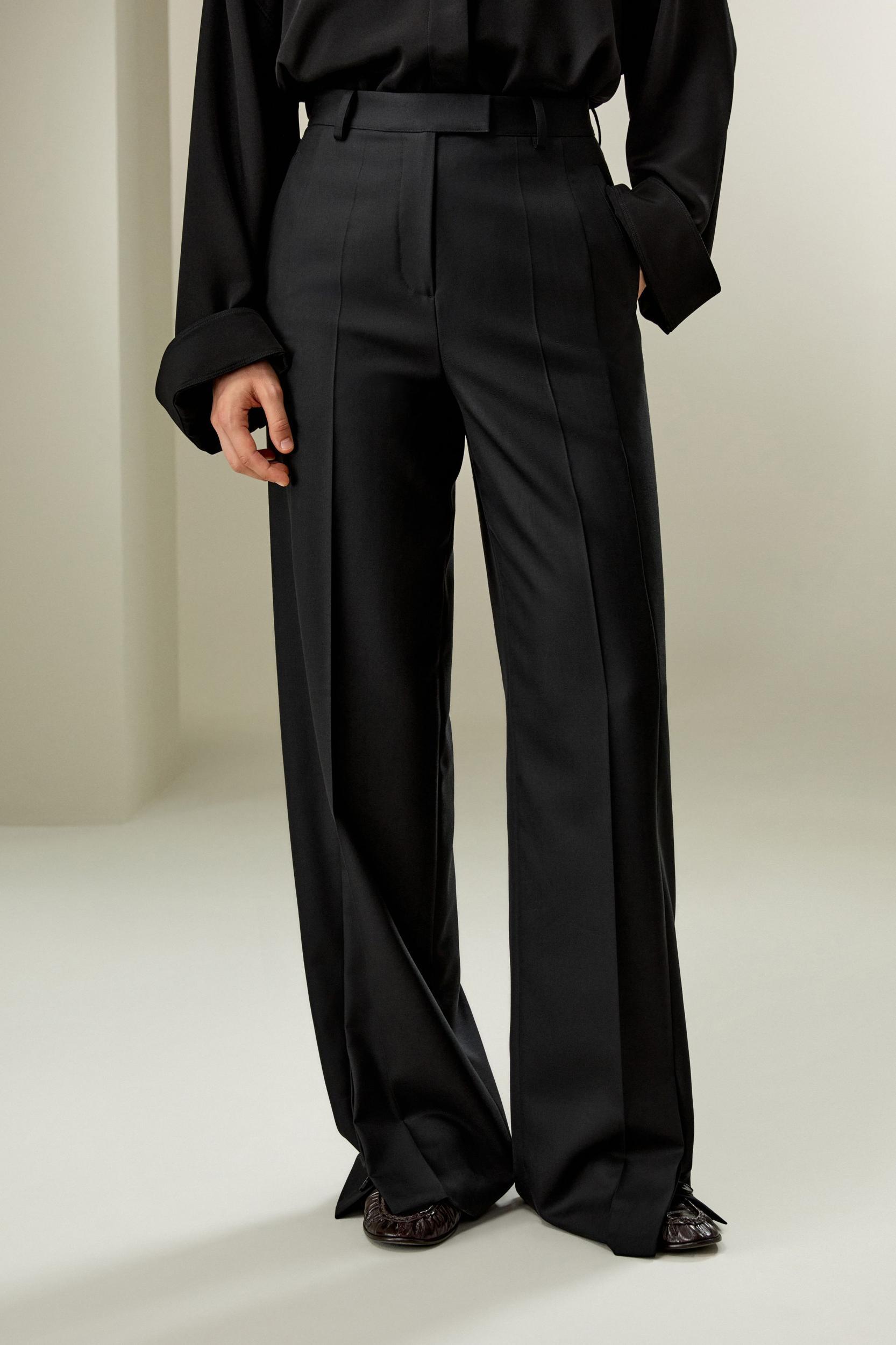 LILYSILK Women'S Wool Slacks - Black Wool Silk Blend - Ultimate Luxury Machine Washable Trousers 16 Product Image