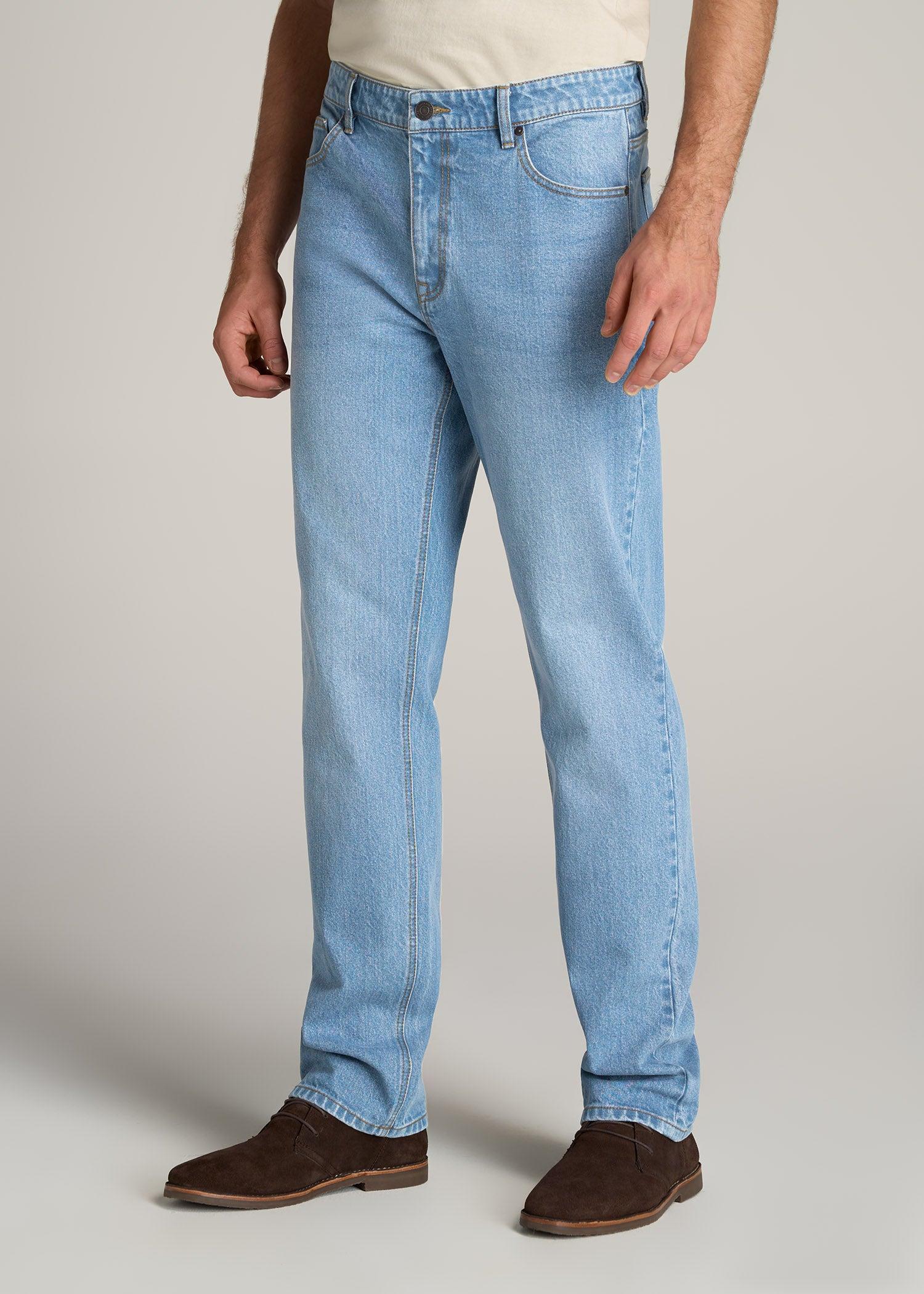 LJ&S STRAIGHT LEG Jeans for Tall Men in Stone Wash Light Blue Product Image