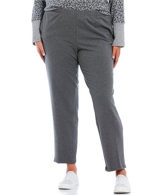Ruby Rd. Plus Size French Terry Elastic Waist Pull-On Pants Product Image