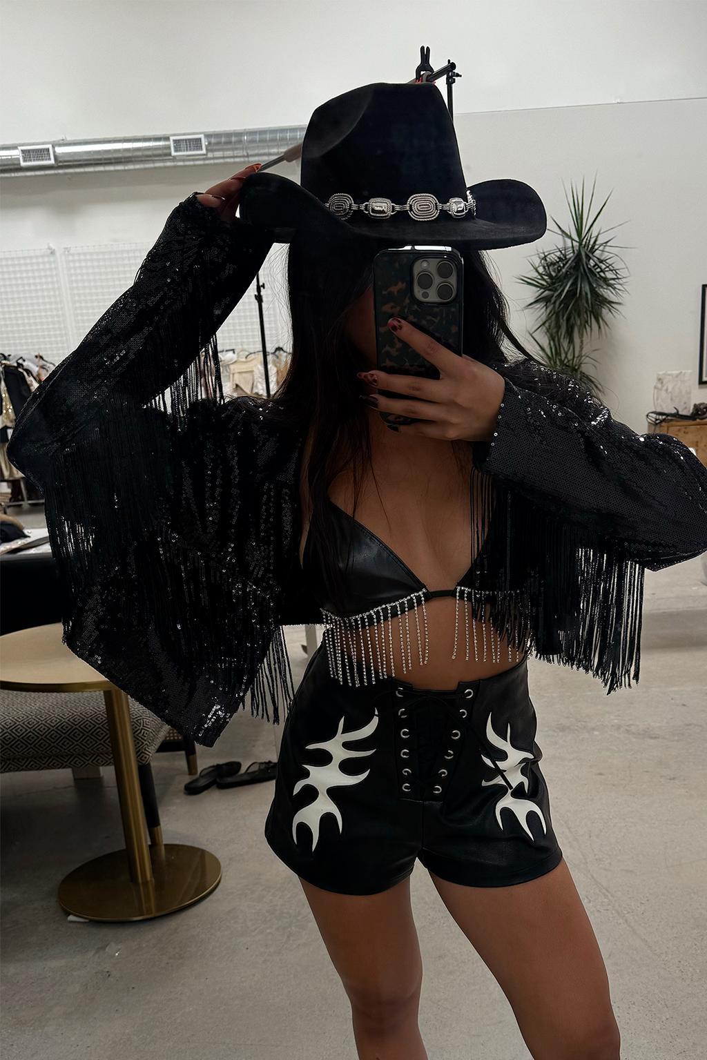 Star Crossed Black Sequin Jacket Product Image