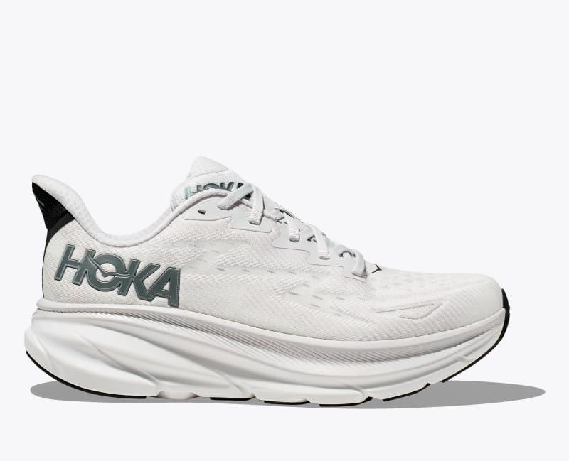 HOKA Mens Clifton 9 Shoes in Black/All Aboard, Size 11 Product Image