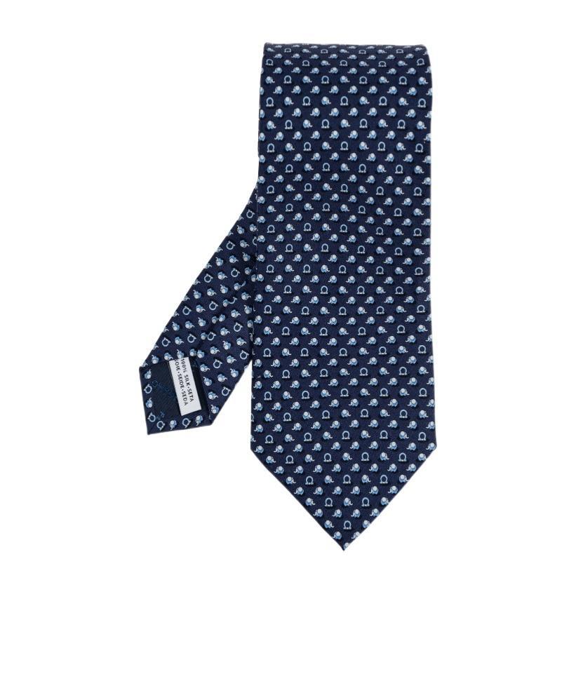 FERRAGAMO Pointed Tie In Navy Product Image